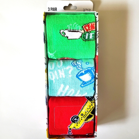 Bioworld Other - "Friends" TV Show Men's Crew Socks 3-Pack - Gift Boxed BRAND NEW